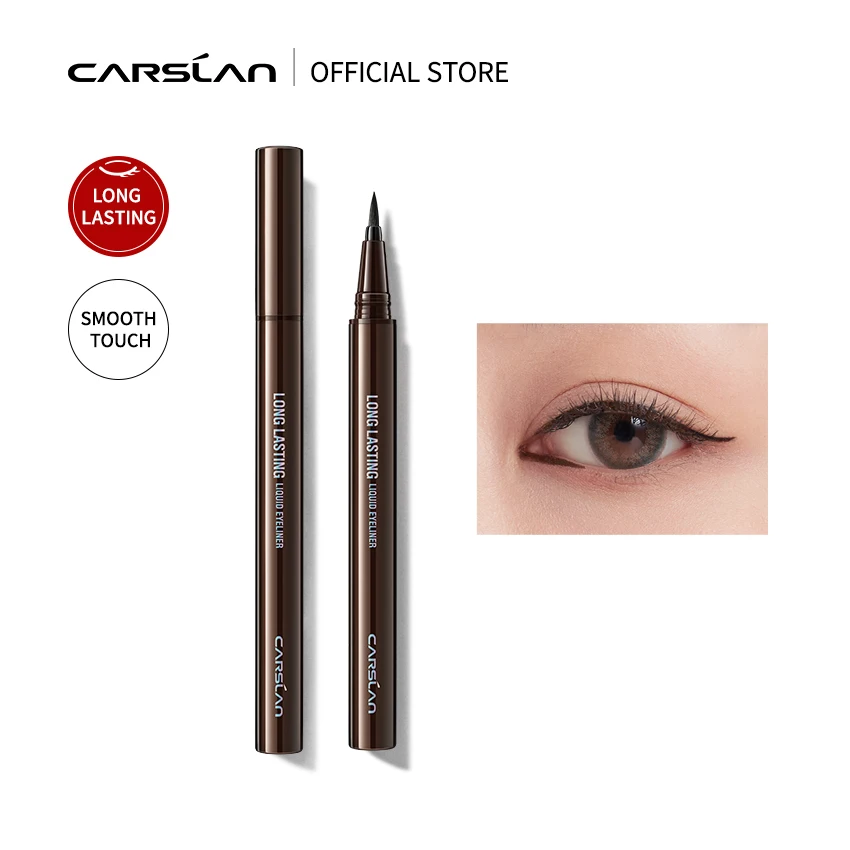 CARSLAN Long-lasting Liquid Eyeliner Waterproof Quick Drying Smudgeproof Eyeshadow Ultra Fine Liquid Eye Liner Pen Women Makeup