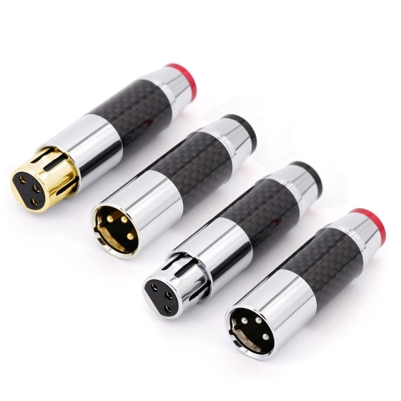 

Three Pin Pure-Copper Carbon Fiber Amplifier XLR Male and Female Connector Fever Signal Cable XLR Balanced Plugs