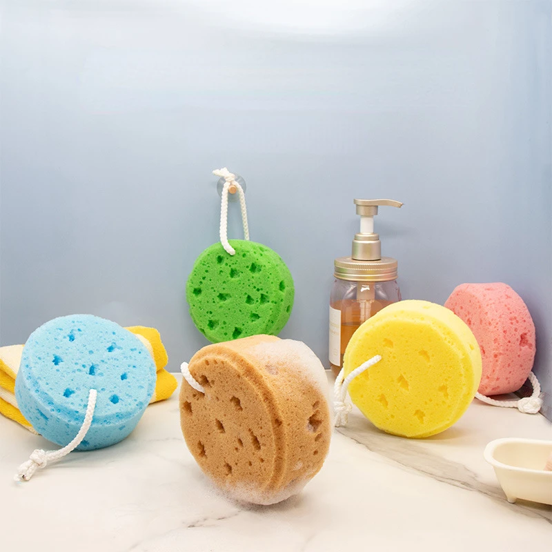 

Round Seaweed Bath Sponge Children Bath Sponge Honeycomb Foaming Bath Supplies