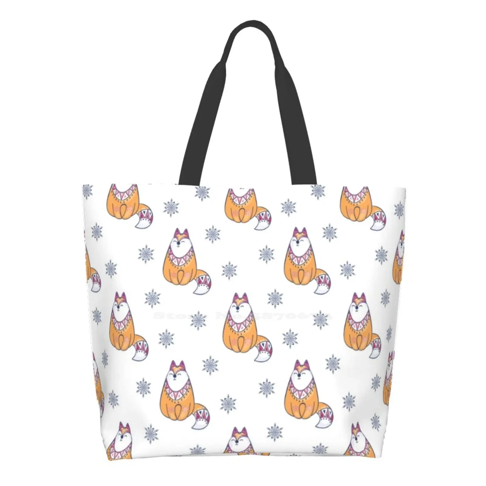 

Рождественская лиса, Женская Повседневная сумка, сумка-тоут, многоразовая большая емкость, Рождество, любовь, Рождество, Merrychristmas