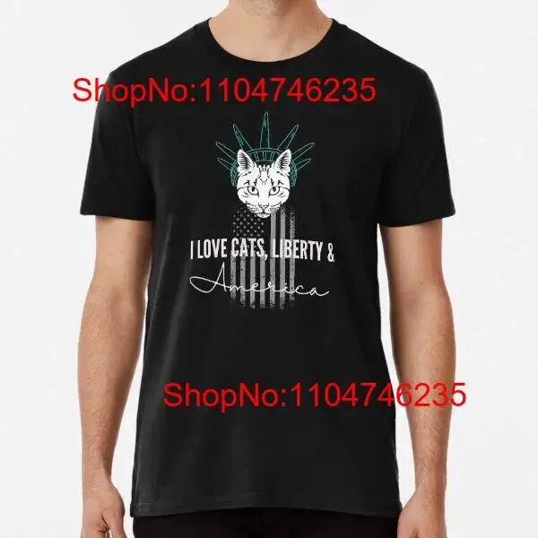 Фото Футболка I Love Cats Liberty America, отличная идея, премиум-класса S 5XL, винтажный стильный топ для повседневной носки, универсальный дышащий №1