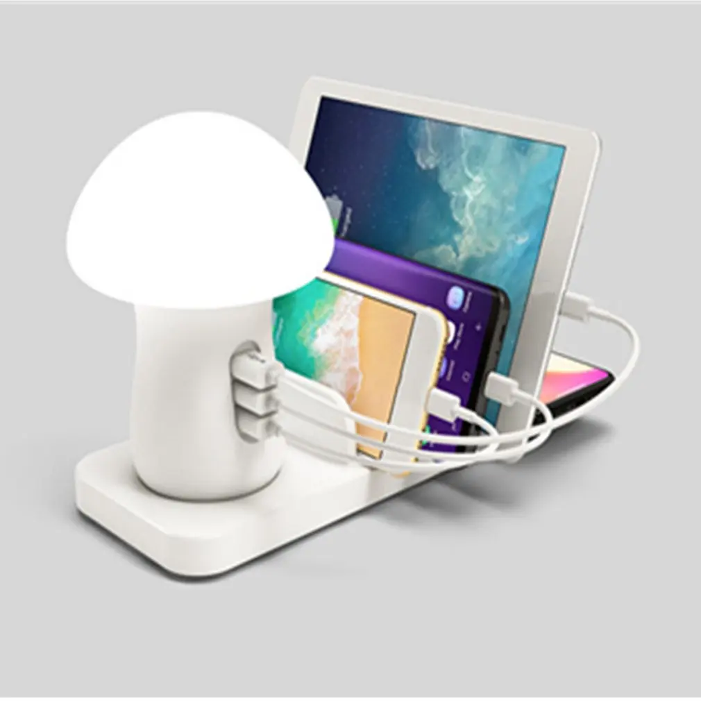 

Multi Port USB Quick Charge QC3.0 Fast Charger Station for Iphone Ipad USB Charging Dock Mushroom Led Lamp 5V 12A EU IK plug