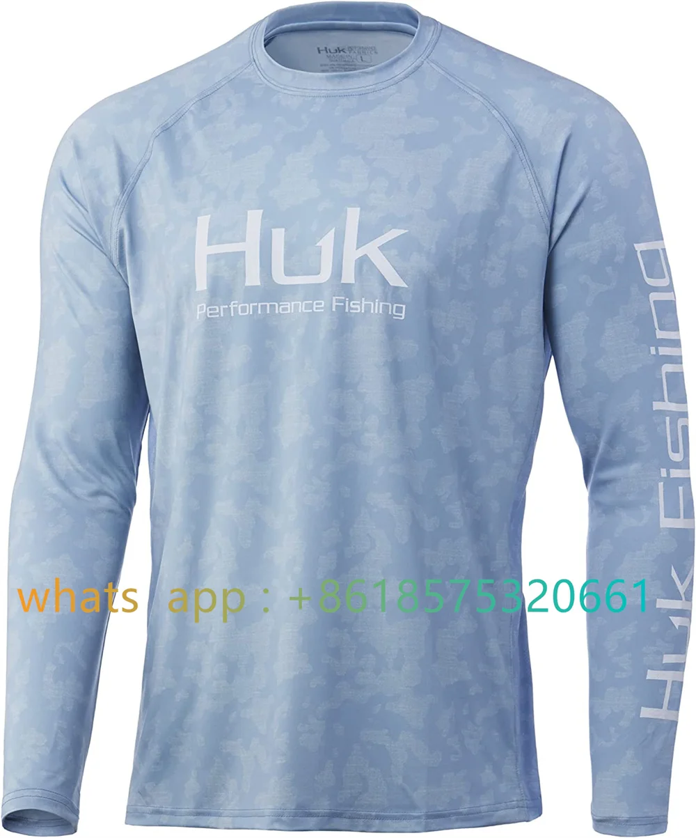 Huk Men's Pursuit Camo Vented Long Sleeve Shirt Fishing Shirt Protection Fishing Wear Anti Uv Breathable Coat Fishing Shirt 2023