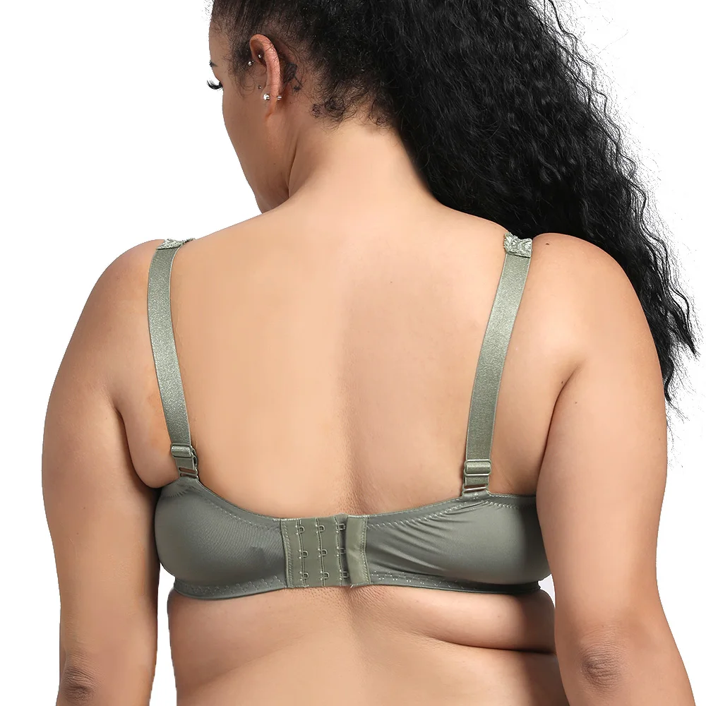 New Sexy Lace Bra Women's Full Coverage Jacquard Non Padded Lace Underwire Plus Size Bra Top 34-46 B C D E FCup