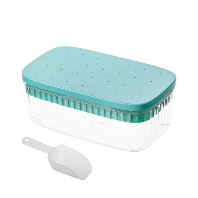 

Homemade Ice-making Mold Square Ice Tray With Lid Shovel Food-Grade Ice-making Box Ice Mold Kitchen Gadgets Frozen Ice Artifact