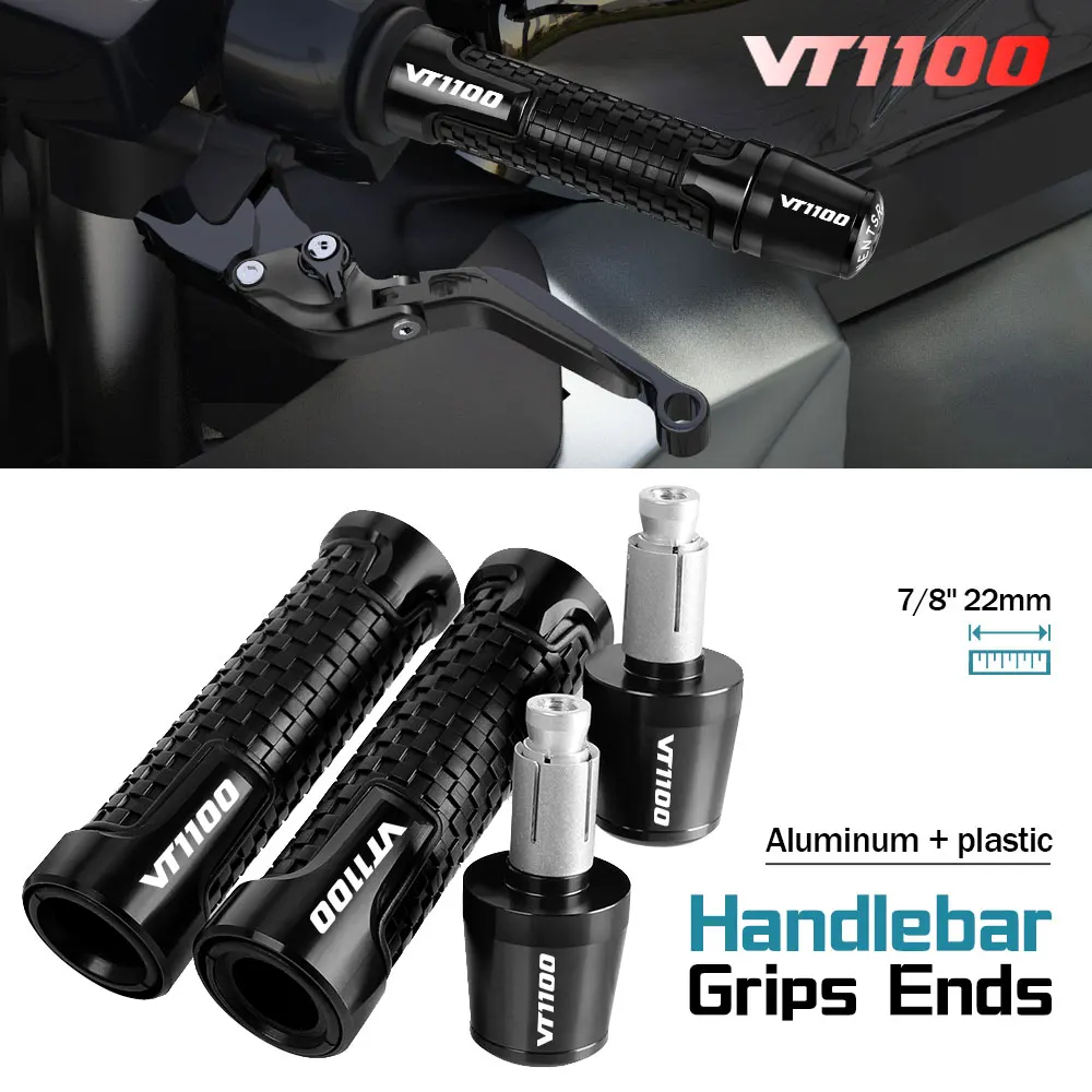 

7/8'' 22mm Motorcycle Handle Grips Handlebar Grip Ends Plug FOR HONDA VT1100T Shadow ACE Tour 1100 1995-2006 2007
