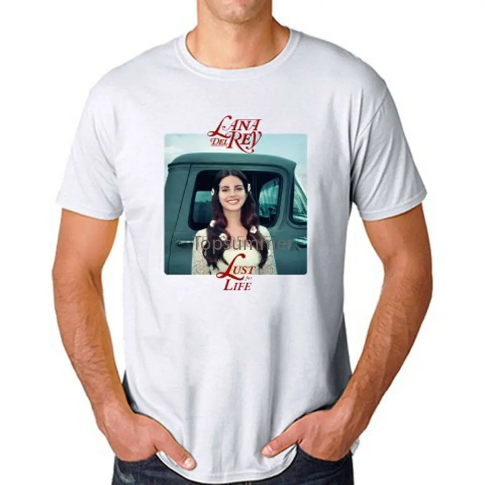 

Lana Del Rey Lust For Life Album Men White T-Shirt Size S M L Xl 2Xl 3Xl