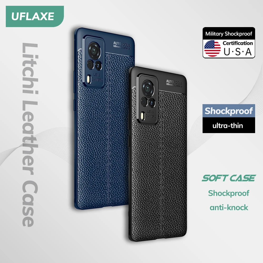 UFLAXE Original Shockproof Case for Vivo X60 Pro Plus Soft Silicone Back Cover TPU Leather Casing