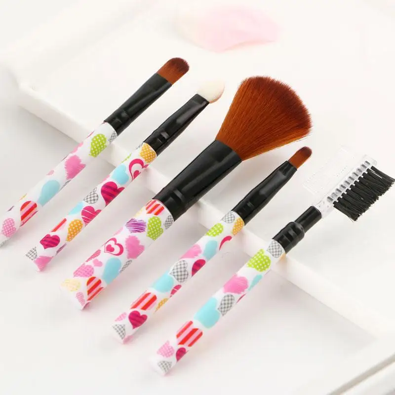 

5pcs Professional Makeup Brushes Set Eye Shadow Lip Brow Brush Cartoon Printing Powder Foundation Make Up Tools Drop shipping