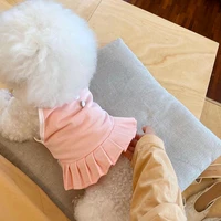 pink pet princess skirt puppy vest spring and summer thin suspender skirt solid color than bear skirt cute dog clothes