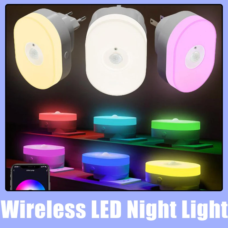 

PIR Motion Sensor Night Light WiFi Wireless LED Night Light Home Decoration EU US UK Wall Lamp RGB Room Tuya App Voice Control