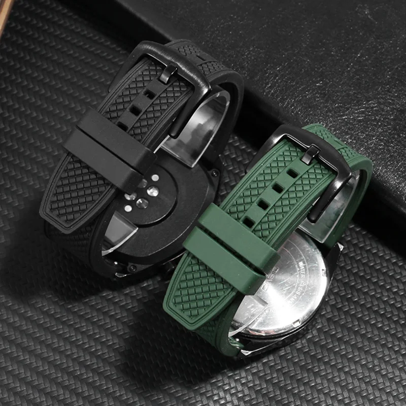 Universal Replacement Fluoro Rubber Watch Band 19/20/21/22mm Men's And Women's Soft Silicone Strap