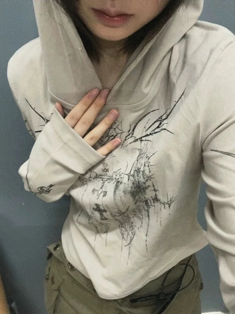 Женский укороченный топ с принтом