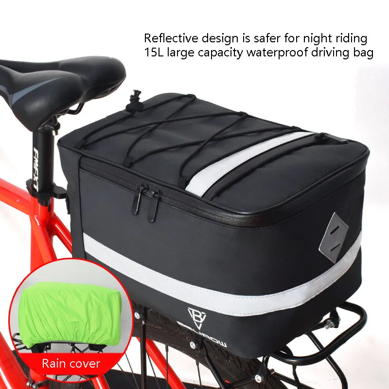 Водонепроницаемая задняя сумка для велосипеда 8 л/15 л большая вместительная