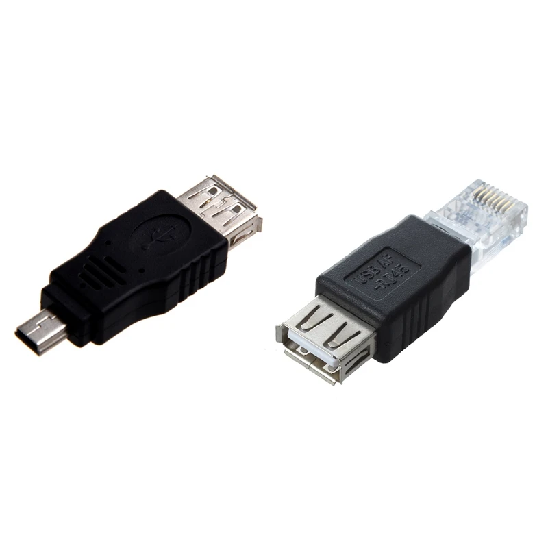 

1 шт. Переходник USB A «Мама»-Mini USB B 5 Pin «папа» и 1 шт. «мама» USB-папа RJ45 8P8C переходник соединитель