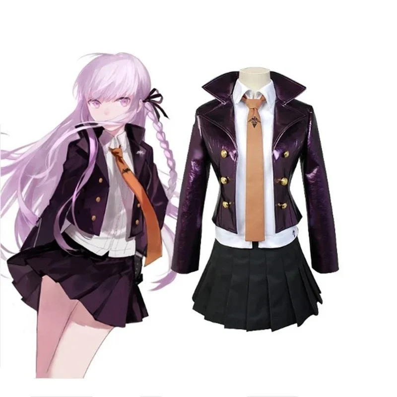 Фото Костюм для косплея Lacauchcos Anime Danganronpa Kyoko Kirigiri, комплект с париком для женщин, короткой юбкой, курткой, рубашкой Ti 0GL1L №2