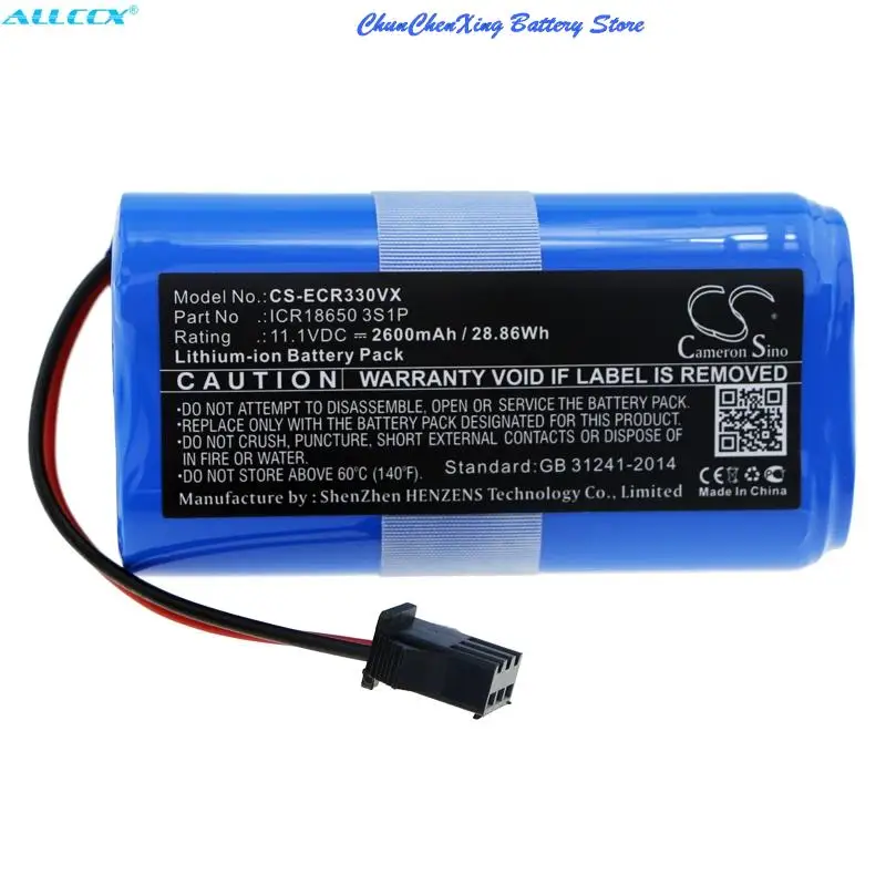 

Аккумулятор Cameron Sino 2600 мАч Для Ecovacs CEN330,CR330,CR333