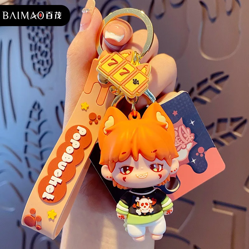 Fashion Beast Era Series Keychain Cartoon Anime Little Fox Characters Keyring Boyfriends Cute Doll Key Chain Bag Pendant images - 6