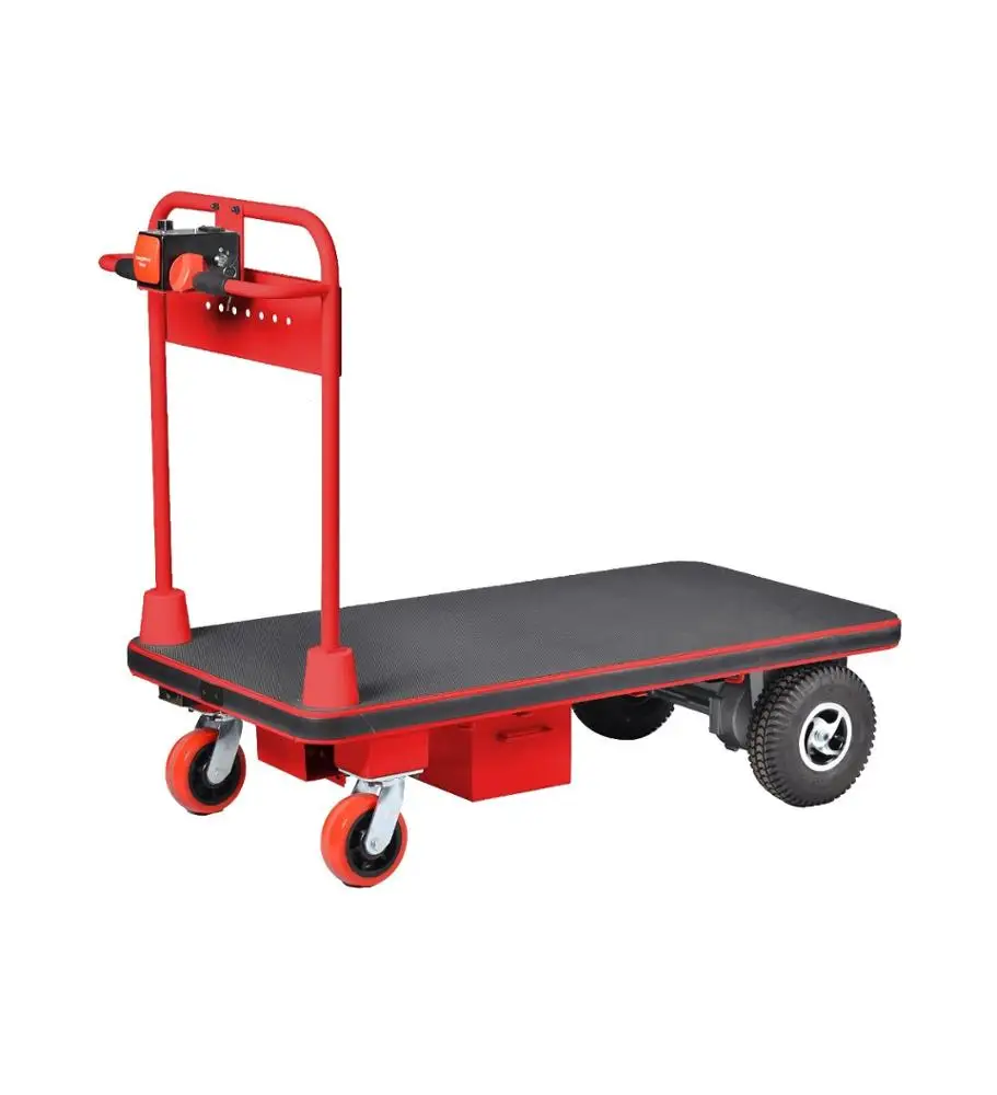 

Four Wheels Powered Electric Trolley Battery Operated Platform Trolley 400kg Platform Trolley