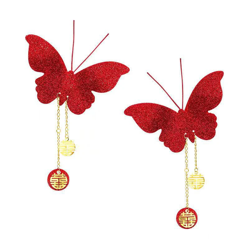 2 шт. красная свадебная бабочка в китайском стиле подвесные поделки для спальни