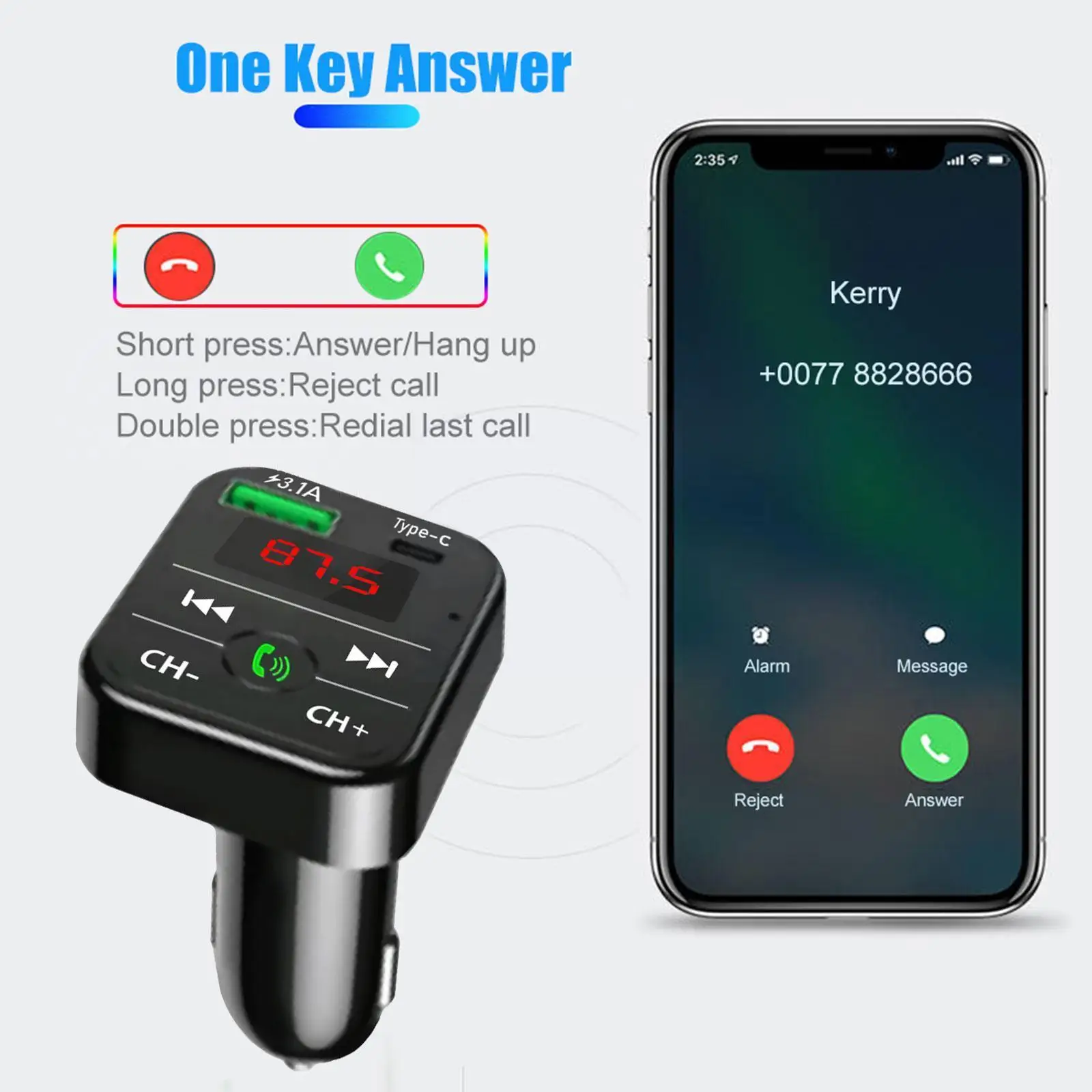 

Car Bluetooth 5.0 Fm Transmitter Wireless Handsfree 2.1a Usb Mp3 Car Auto Fast Audio Player Accessories Charger Dual Receiv F8a0