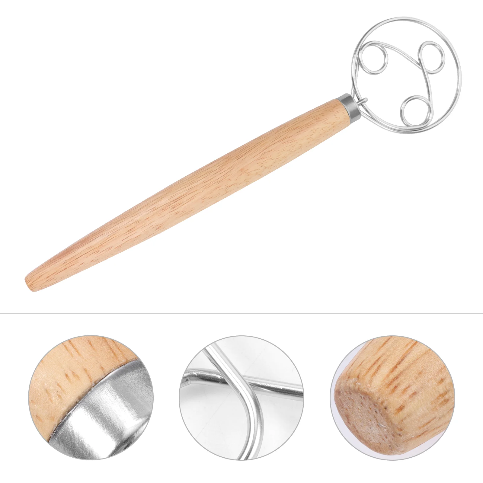 

Wooden Handle Bread Dough Hand Mixer 13 Inch Wood Kitchen Tools for Cake Dessert Bread Pizza Pastry Making Accessories