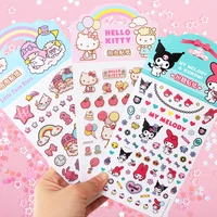 kawaii sanrio sticker kuromi hello kittys accessories cute beauty cartoon anime material stickers decorate toys for girls gift
