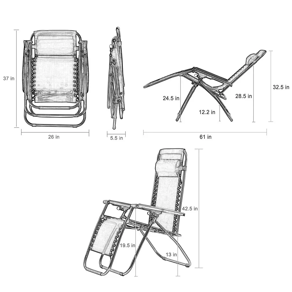 Металлическое складное алюминиевое кресло с защитой от нулевых гравитаций