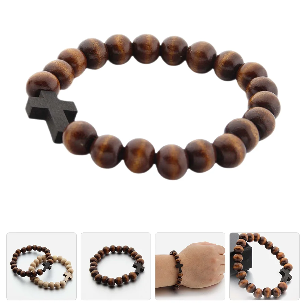 

Cross Bracelet Bracelets Crosses Charm Pendant Tiny Chain Men Christian Bead Beaded Religious Lenten Beads Natural Gifts