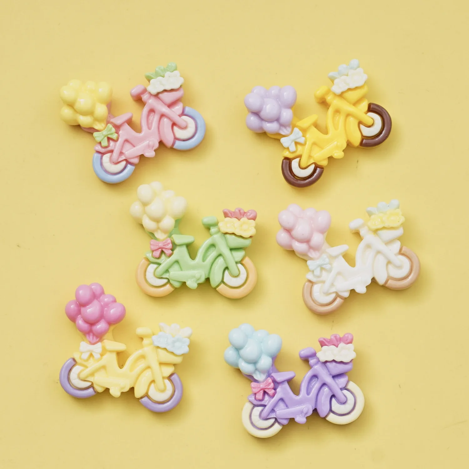 100 шт. кавайный велосипедный шар с плоской задней частью смоляный кабошон поделки