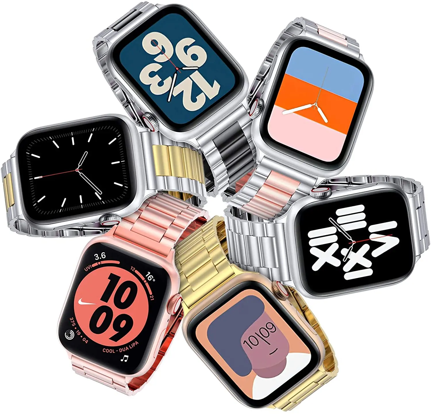 Metal stainless steel strap for Apple watch 45mm 44mm 42mm 40mm 41mm bracelet wristband for iWatch series UItra 8 7 6 5 4 3 SE