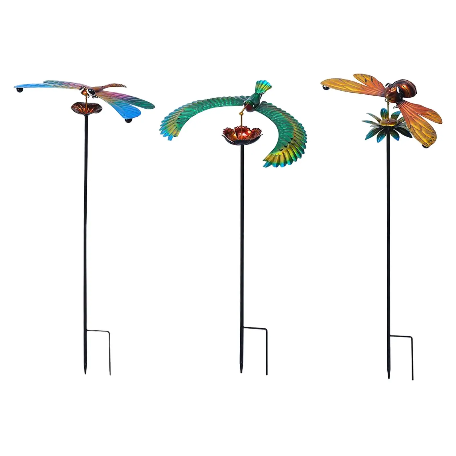 

Garden Stakes Decor Figurines Animals Statues Yard Ornament Sculpture Metal Decoration for Lawn Pathway Outdoor Patio