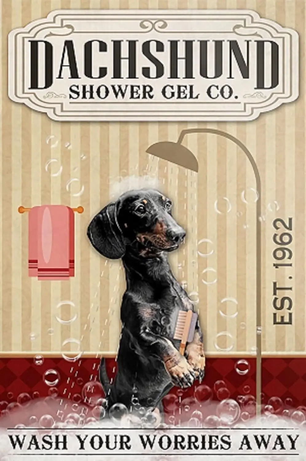 Металлический гель для душа такса на заказ забавные металлические жестяные