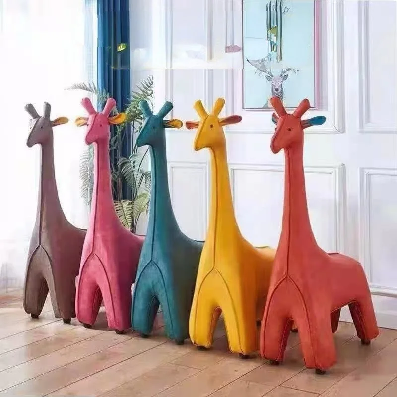 

2022 Christmas gifts Cartoon animal stool household giraffe stool bedroom decoration children's stool sofa stool