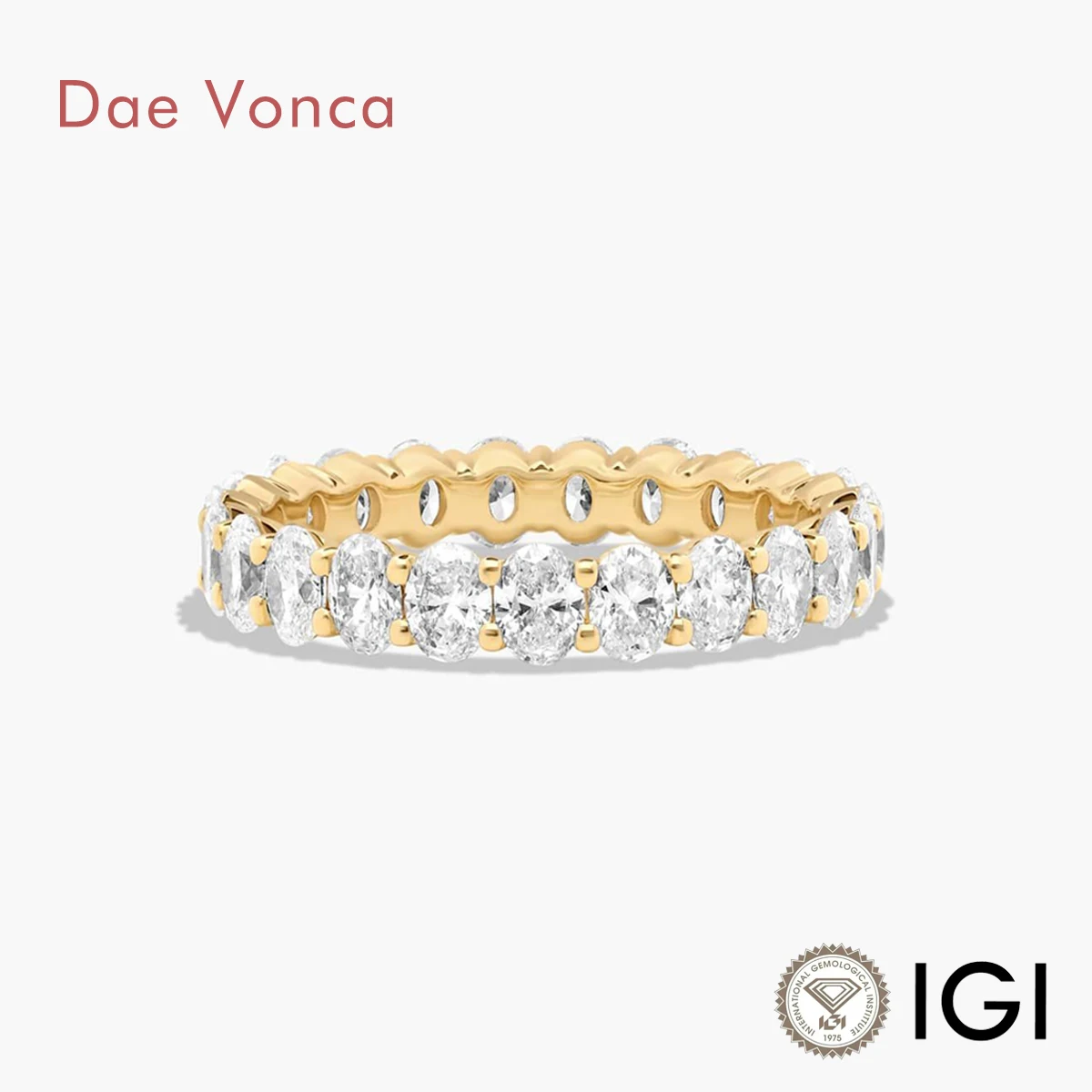 14-каратное желтое золото овальная огранка бриллианты кольца вечности высшего