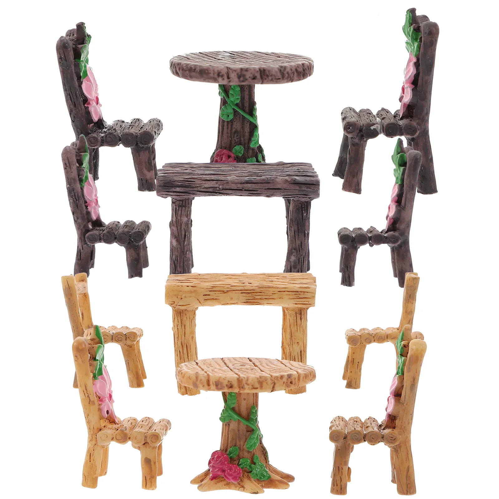 

Fairy Miniature Garden Furniture Chair Table Gardensdecor Chairsmini Figurines Village Accessories Landscape Micro Set Resin