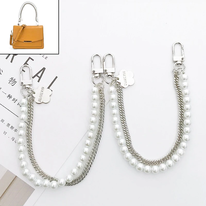 

Новинка, модная двухслойная цепочка для телефона с жемчугом, яркий ремешок для сумки, браслет «сделай сам», держатель для брелока, фурнитура для изготовления ювелирных изделий, аксессуары