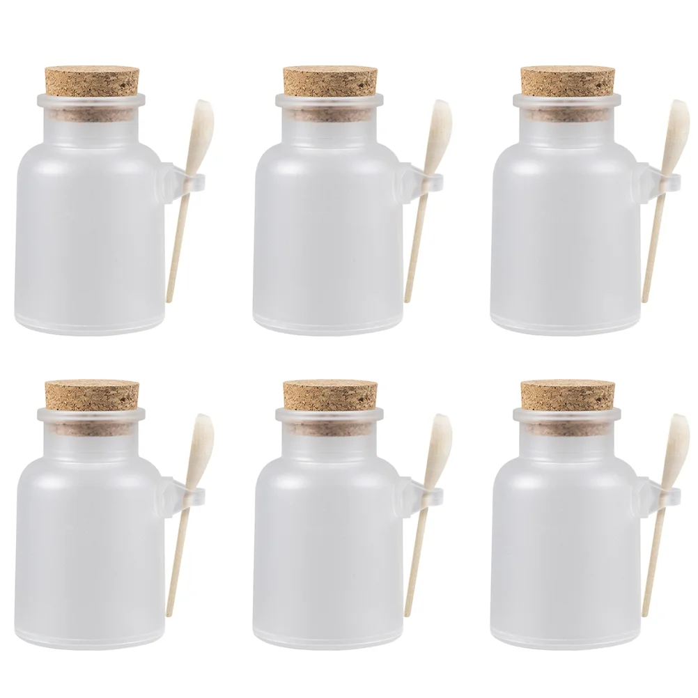 

6 комплектов, деревянная пробковая бутылка 100 г, многоразовая банка для порошка