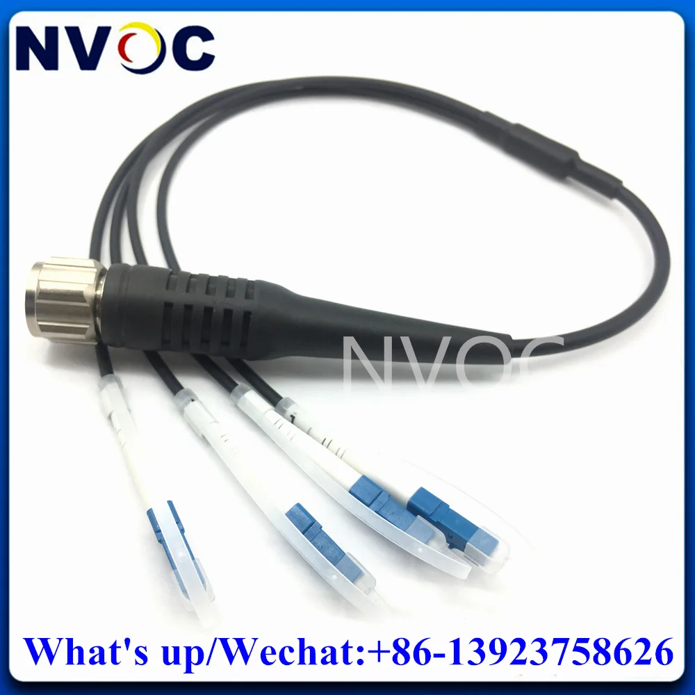 4-жильный одномодовый бронированный кабель черный из ТПУ 50 см квадратный