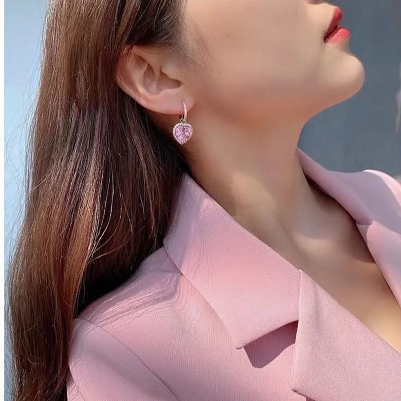 2022 новые корейские волнистые циркониевые серьги ли знакомые одинаковые розовые