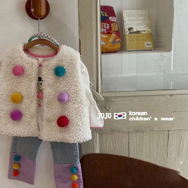 

Children Clothes 2022 Spring Autumn Korea Children Vest Girls Sweet Style Winter Casual New Fashionable Coat for Children Girls