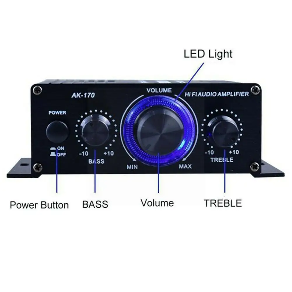 

Dc12v Car Home Small Power Amplifier Stereo Music Receiver Radio High Player Quality Fm Mp3 Q6u7