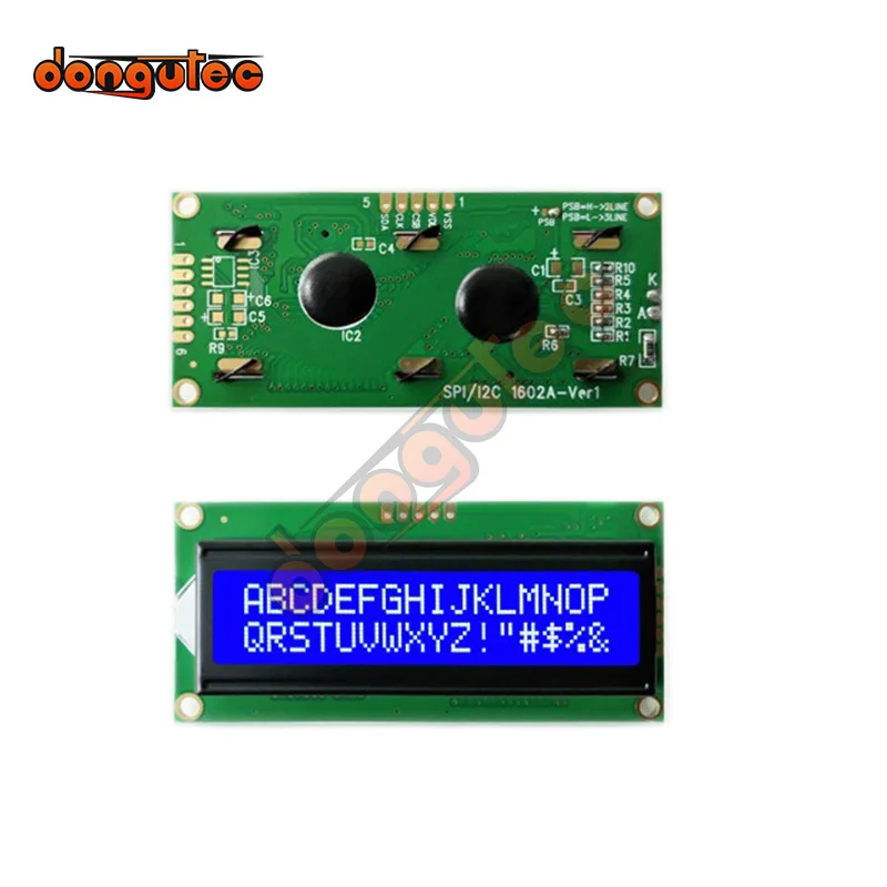 5.0V 1602 16x2 Character LCD Display Module AIP31068 Controller Blue Blacklight 16*2 SPI Serial IIC I2C Interface |