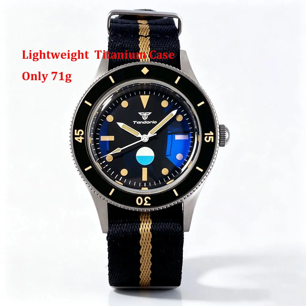 Фото Новые часы Grade 2 Titanium 50-Fathoms Style с японским механизмом NH35/MIYOTA 8215, сапфировым стеклом Bubble AR, винтажные, водонепроницаемость 20ATM, светящиеся стрелки. №1