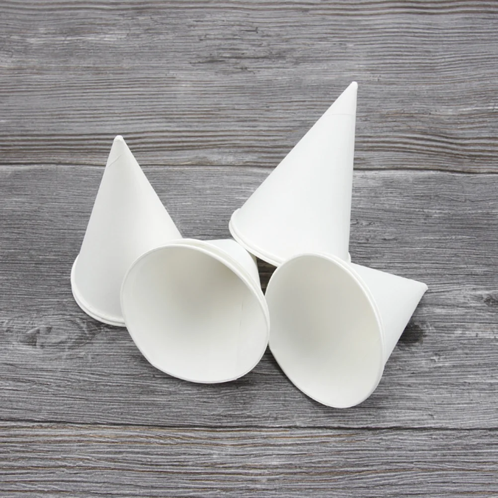 

Cone Cups Paper Cup Disposable Die White Snow Ice Cream Bulk Drink Water Dessert Bowls Oz Craft Shaved Office Beverage Drinking