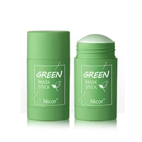 1pcs cleansing green stick green tea mask purifying clay stick mask oil control anti acne eggplant whitening skin care face mask