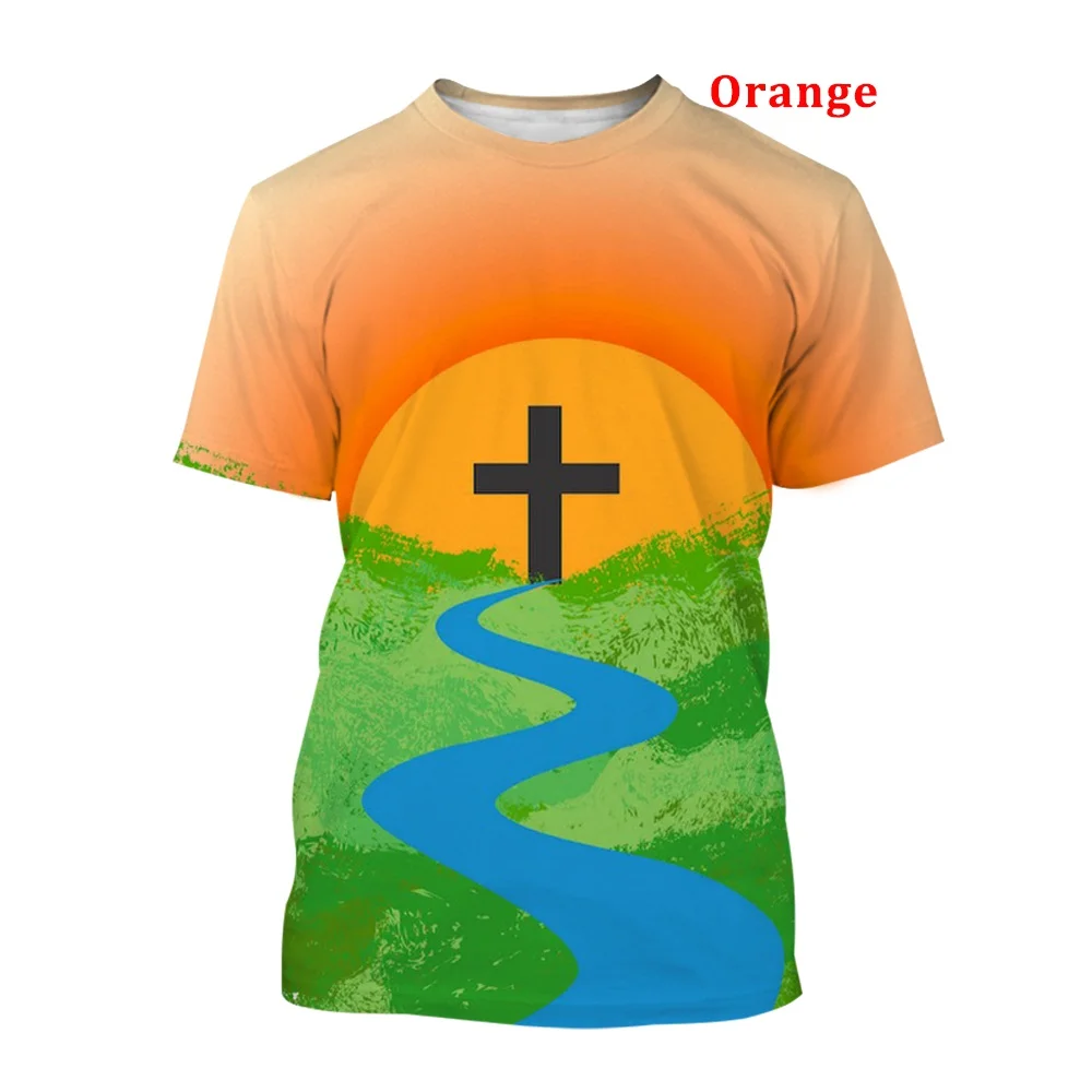 

BIANYILONG brand summer T-shirt men's fashion Christian cross black and white Jesus printing 3D printing sports short sleeves