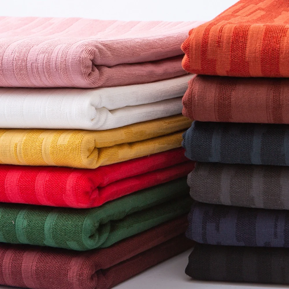 

Spring and Autumn Cotton Jacquard Fabric Cotton and Linen Dress Hanfu Women Cotton Clothes Pants Fabric Cloth