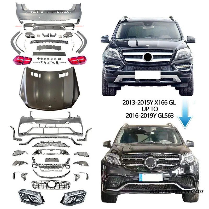 Фото Обновление 2013-15Y X166 GL450 GL400 до 2016-19Y GLS63 автомобильные комплекты кузова, детали, аксессуары для бампера для Mercedes Benz GL Class №1