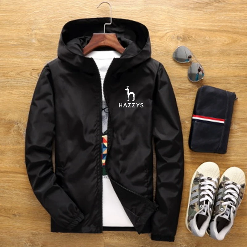 

2023 Zipper Jacket Men Spring Autumn Brand Jacket HAZZYS Men Black Bomber Casual Men's Hooded Jacket Plus SizeS-5XL 6XL 7XL